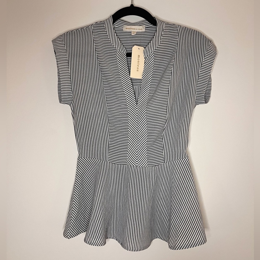 Monteau Peplum Blouse NWT Size M